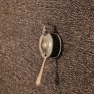 Vintage EPNS Silver Mustard Pot With Spoon And Blue Glass Pot